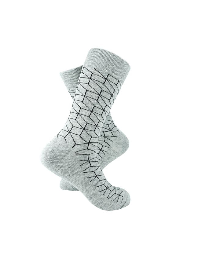 3D Cubes Wire Grey