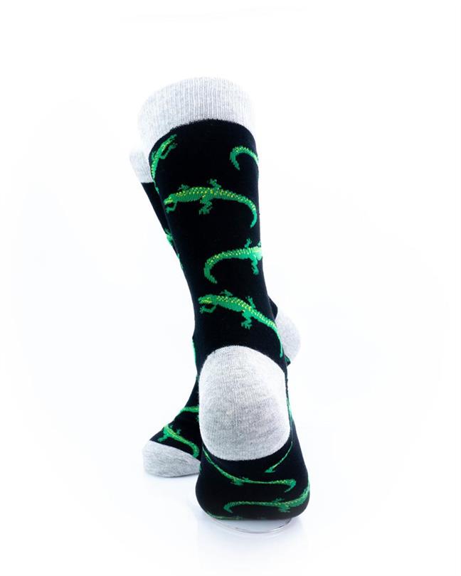 cooldesocks crocodile green crew socks rear view image