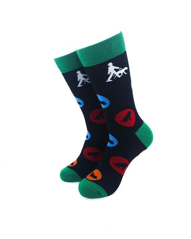 cooldesocks dog walker crew socks front view image