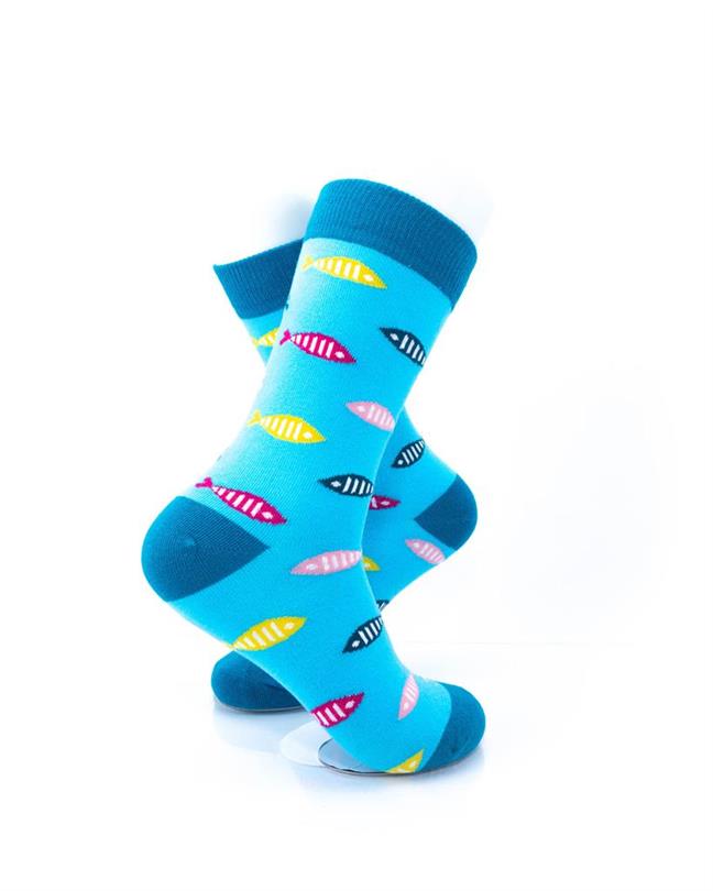 cooldesocks fish print crew socks right view image