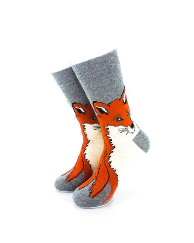 cooldesocks fox face crew socks front view image