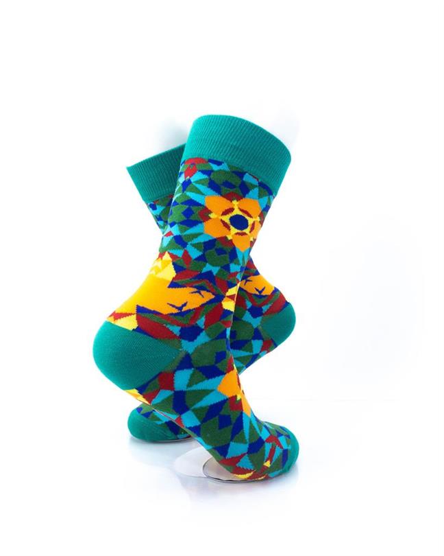 cooldesocks kaleidoscope green crew socks right view image