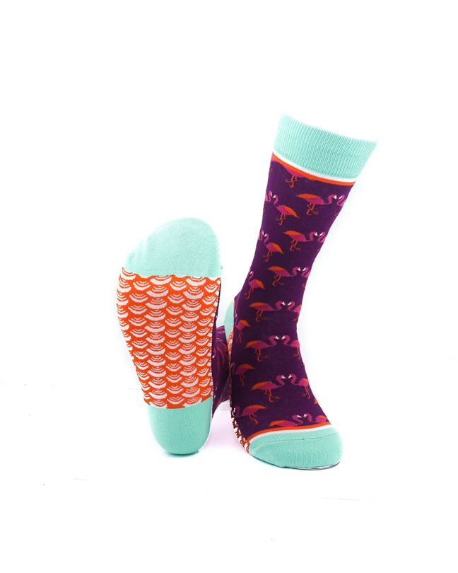 cooldesocks ladies flamingos crew socks soles view image