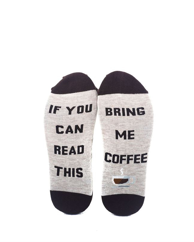 cooldesocks say bring me coffe crew socks sole view image