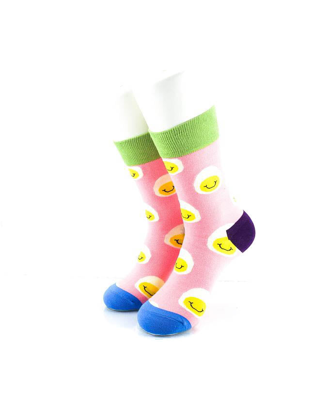 cooldesocks smiley eggs quarter socks front view image