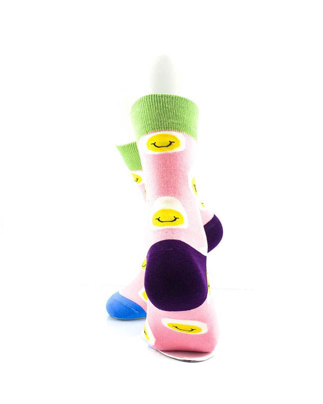 cooldesocks smiley eggs quarter socks rear view image